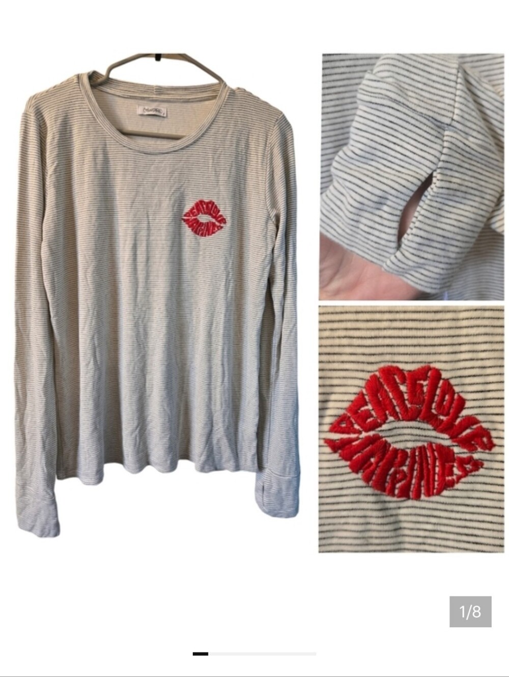 Lauren Moshi Peace Love Happiness Lip sweatshirt